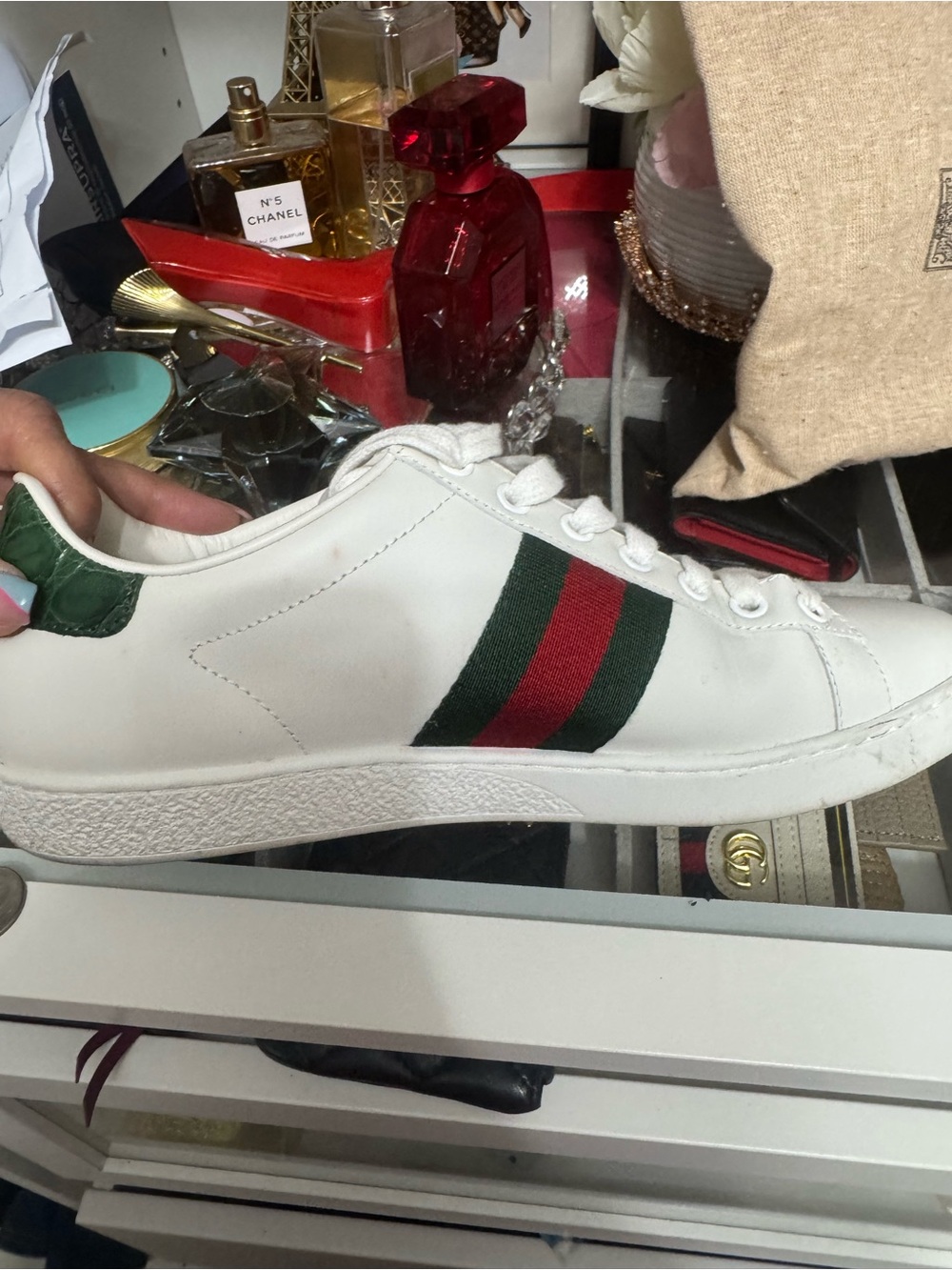 Gucci White Ace Sneakers - Picture 2 of 7